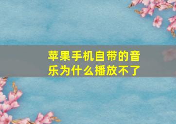 苹果手机自带的音乐为什么播放不了