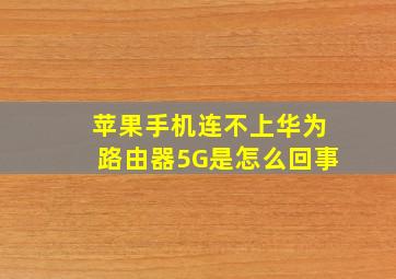 苹果手机连不上华为路由器5G是怎么回事