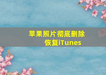 苹果照片彻底删除恢复iTunes