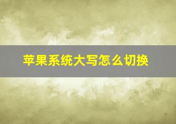 苹果系统大写怎么切换