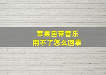 苹果自带音乐用不了怎么回事