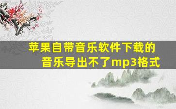 苹果自带音乐软件下载的音乐导出不了mp3格式