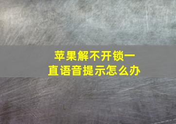 苹果解不开锁一直语音提示怎么办