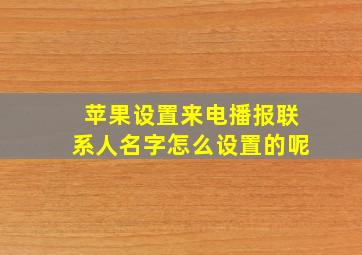 苹果设置来电播报联系人名字怎么设置的呢