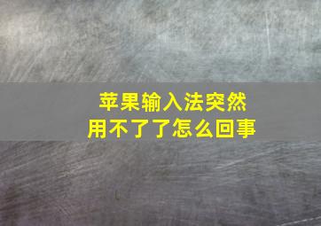 苹果输入法突然用不了了怎么回事