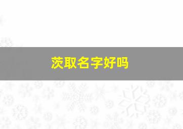 茨取名字好吗