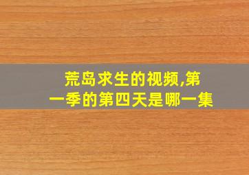 荒岛求生的视频,第一季的第四天是哪一集