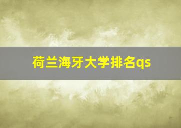 荷兰海牙大学排名qs