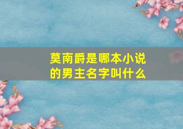 莫南爵是哪本小说的男主名字叫什么