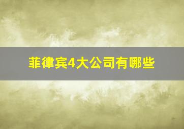 菲律宾4大公司有哪些