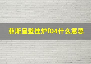 菲斯曼壁挂炉f04什么意思