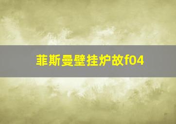 菲斯曼壁挂炉故f04