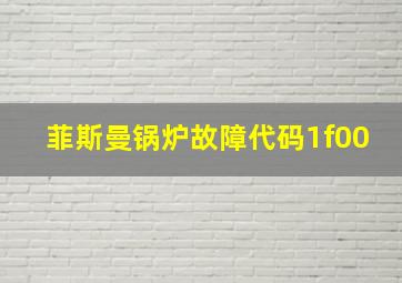 菲斯曼锅炉故障代码1f00