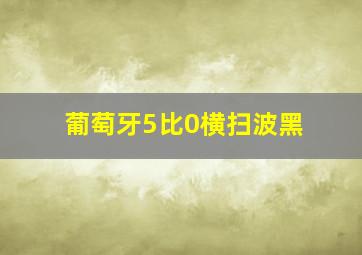 葡萄牙5比0横扫波黑