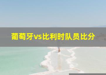 葡萄牙vs比利时队员比分