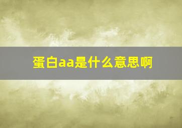 蛋白aa是什么意思啊