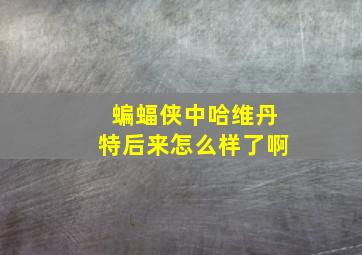 蝙蝠侠中哈维丹特后来怎么样了啊