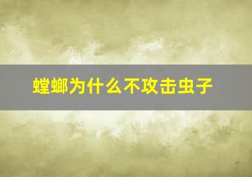 螳螂为什么不攻击虫子