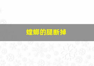 螳螂的腿断掉