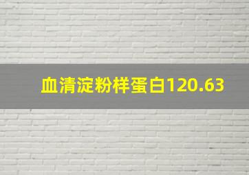 血清淀粉样蛋白120.63