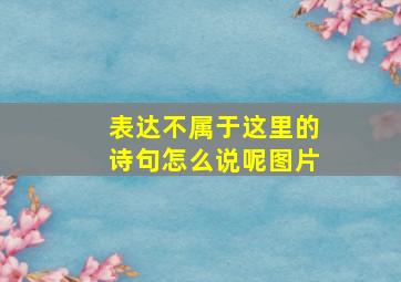 表达不属于这里的诗句怎么说呢图片