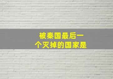 被秦国最后一个灭掉的国家是