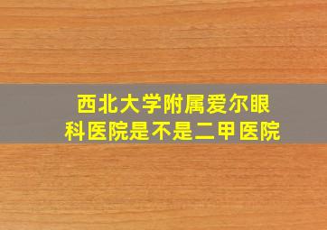 西北大学附属爱尔眼科医院是不是二甲医院