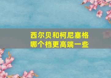 西尔贝和柯尼塞格哪个档更高端一些