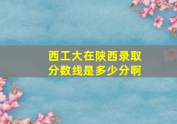 西工大在陕西录取分数线是多少分啊