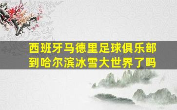 西班牙马德里足球俱乐部到哈尔滨冰雪大世界了吗