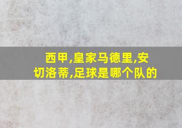 西甲,皇家马德里,安切洛蒂,足球是哪个队的