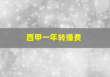 西甲一年转播费