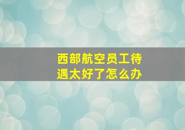 西部航空员工待遇太好了怎么办