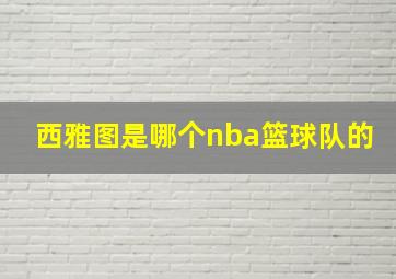 西雅图是哪个nba篮球队的