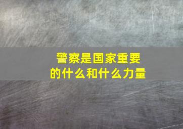 警察是国家重要的什么和什么力量