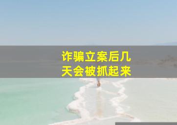 诈骗立案后几天会被抓起来