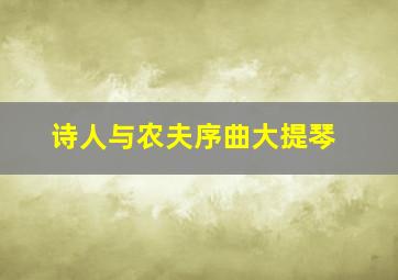 诗人与农夫序曲大提琴