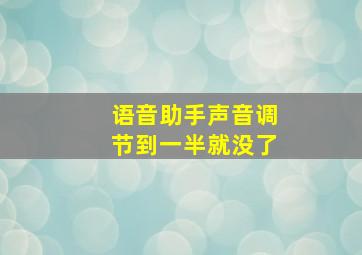 语音助手声音调节到一半就没了