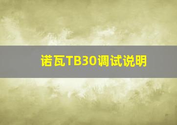 诺瓦TB30调试说明