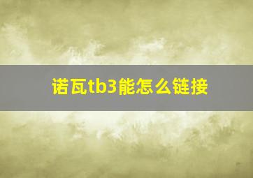 诺瓦tb3能怎么链接