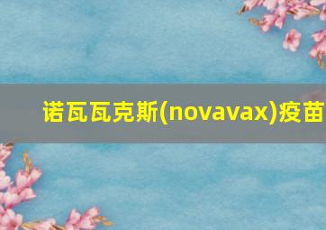 诺瓦瓦克斯(novavax)疫苗