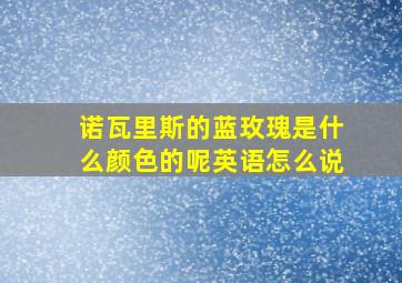 诺瓦里斯的蓝玫瑰是什么颜色的呢英语怎么说