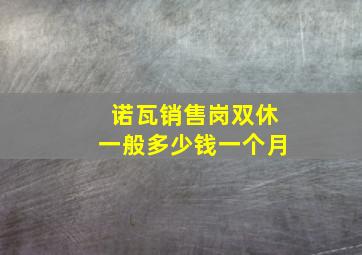 诺瓦销售岗双休一般多少钱一个月