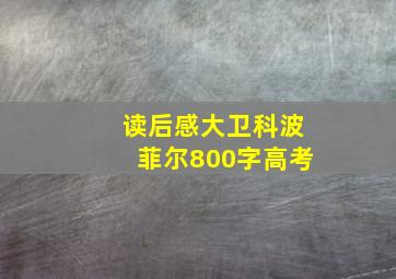 读后感大卫科波菲尔800字高考