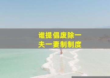 谁提倡废除一夫一妻制制度