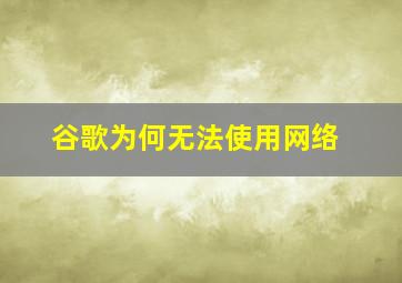 谷歌为何无法使用网络