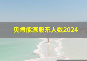 贝肯能源股东人数2024