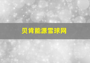 贝肯能源雪球网