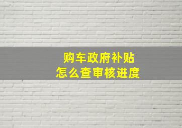 购车政府补贴怎么查审核进度