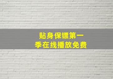 贴身保镖第一季在线播放免费